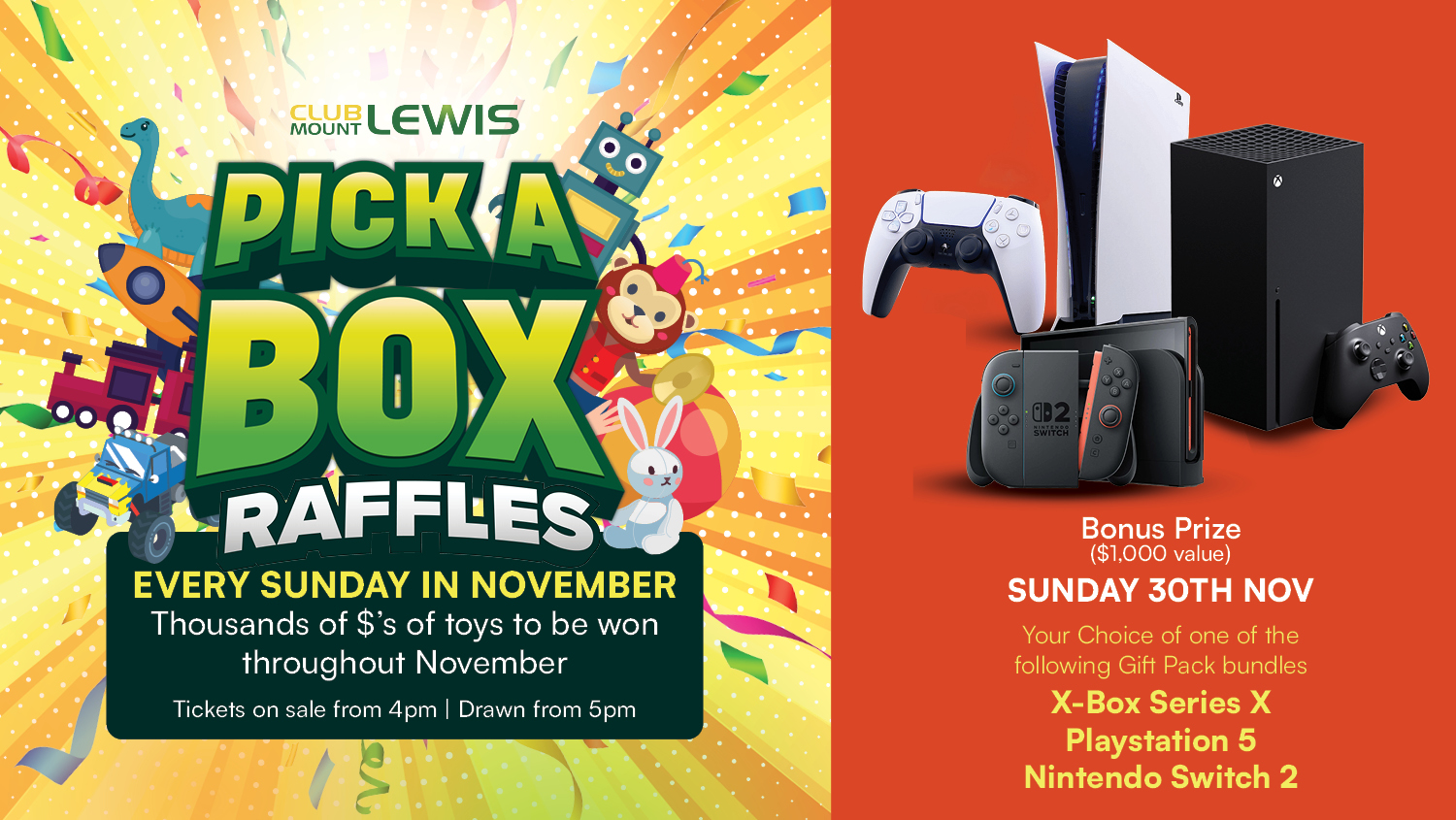 November Pick A Box Raffles