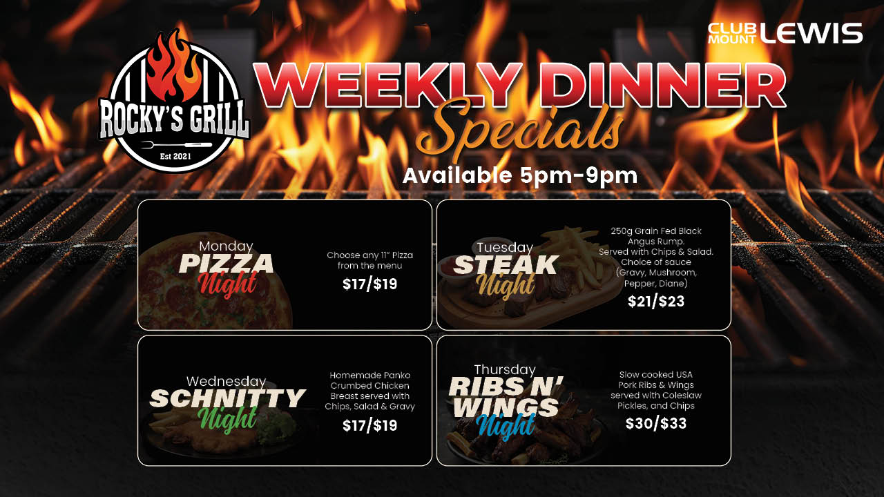 Rocky’s Weekly Dinner Specials